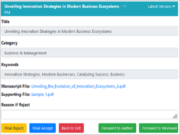 Manuscript Peer Review System
